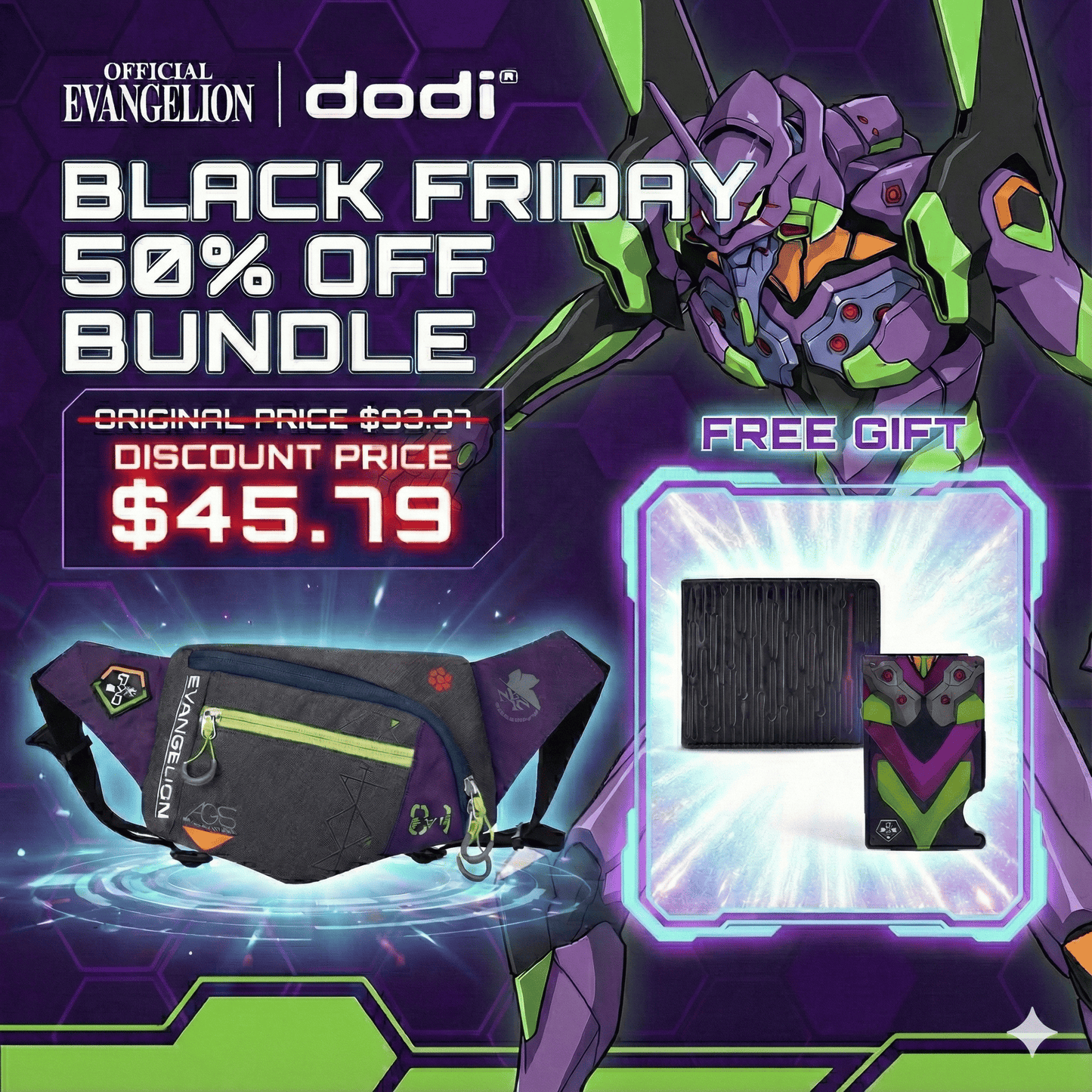 EVA Unit-01 Essential Waist Bag BUNDLE (FREE CARDCASE & WALLET)